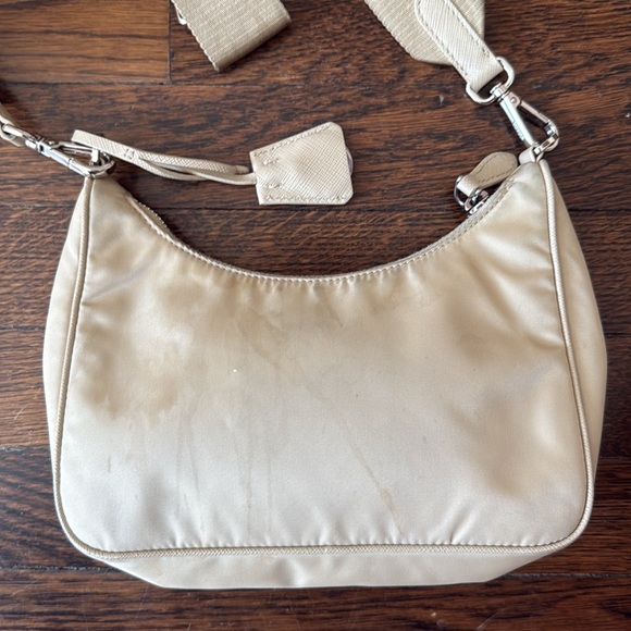 Prada Re-Edition 2005 Re-Nylon Mini Hobo Bag in Desert Beige - Picture 6 of 15